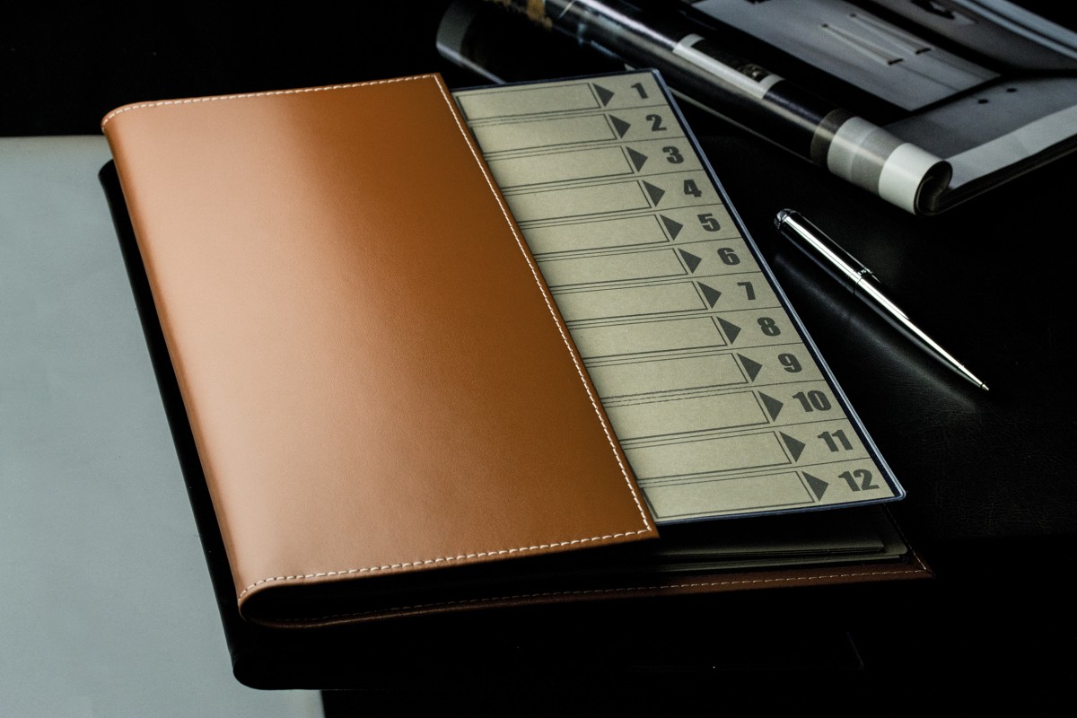 Ordnungsmappe DIN A4 | Echtleder | CAMBRIDGE hellbraun